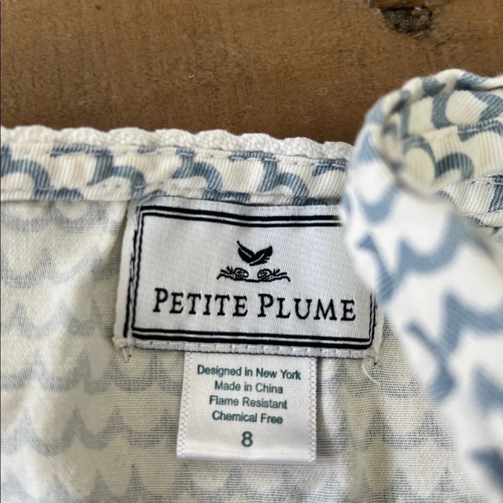 Petite plume la mer monogramed Madeline blue wave nightgown size 8